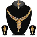 Kriaa Austrian Stone Necklace Set With Maang Tikka - 2102501