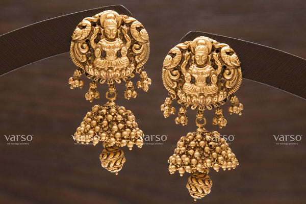 Varso Kempu Gold  Alloy Ball Jhumkas  Earrings  - 211203