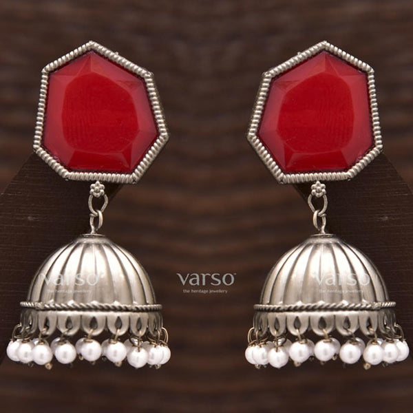 Varso Silver Plated Alloy Jhumki Earrings - 211268