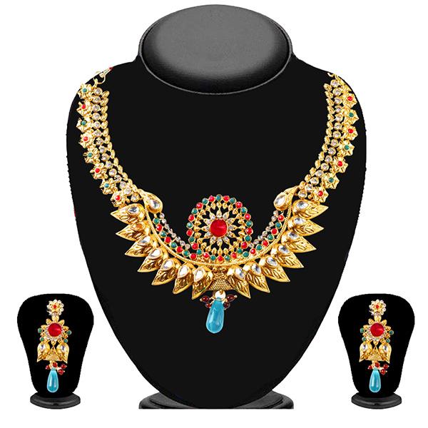 Tip Top Fashions Multicolour Stone Drop Necklace Set - 2200501