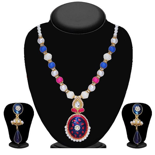 Tip Top Fashions Multicolour Meenakari Pearl Necklace Set - 2201509