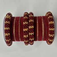 Shree Asha Bangles Austrian Stone Double Hand Bangles Set