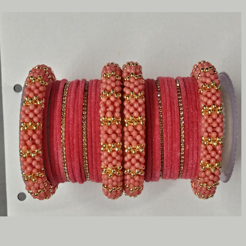 Shree Asha Bangles Austrian Stone Double Hand Bangles Set