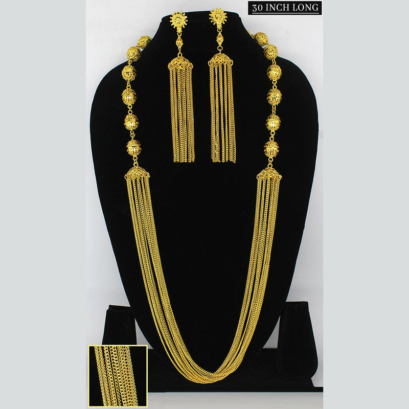 Mahavir Gold Plated Long Necklace Set