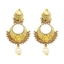 Jheel Austrian Stone Kundan Pearl Drop Dangler Earrings - 2900202A