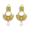 Jheel Austrian Stone Kundan Pearl Drop Dangler Earrings - 2900202B