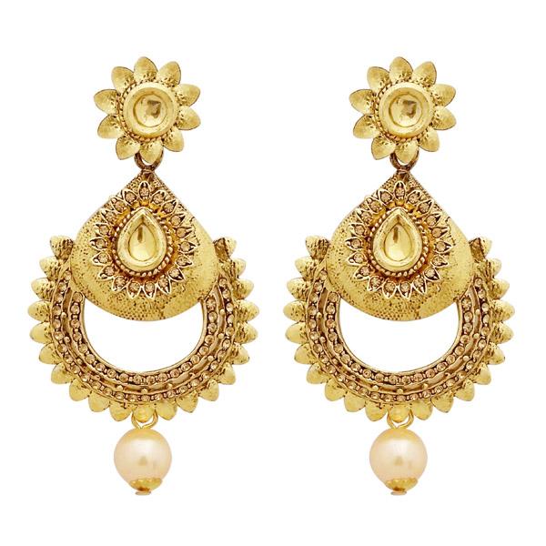 Jheel Austrian Stone And Kundan Pearl Drop Dangler Earrings - 2900207A