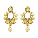 Jheel Austrian Stone Kundan Pearl Drop Dangler Earrings - 2900210A