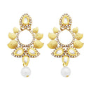 Jheel Austrian Stone Kundan Pearl Drop Dangler Earrings - 2900210B