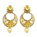 Jheel Austrian Stone Kundan Pearl Drop Dangler Earrings - 2900211A