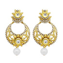 Jheel Austrian Stone Kundan Pearl Drop Dangler Earrings - 2900211B