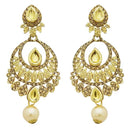 Jheel Austrian Stone Kundan Pearl Drop Dangler Earrings - 2900216A