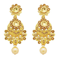 Jheel Kundan Stone Gold Plated Dangler Earrings - 2900225A