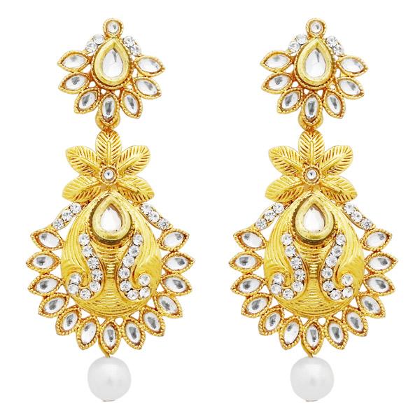 Jheel Kundan Stone Gold Plated Dangler Earrings - 2900226B