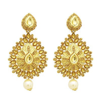 Jheel Kundan Gold Plated Austrian Stone Dangler Earrings - 2900227A