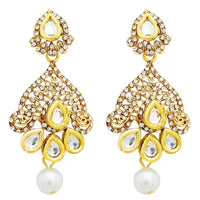 Jheel Kundan Stone Gold Plated Dangler Earrings - 2900233B