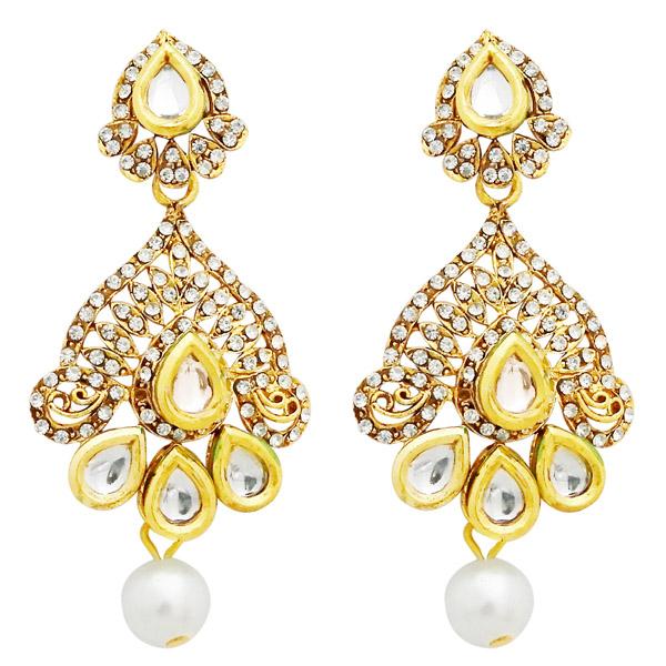 Jheel Kundan Stone Gold Plated Dangler Earrings - 2900233B