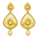 Jheel Austrian Stone Gold Plated Pearl Drop Dangler Earrings - 2900247A