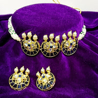 Midas Touch Gold Plated Kundan & Meenakari Necklace Set