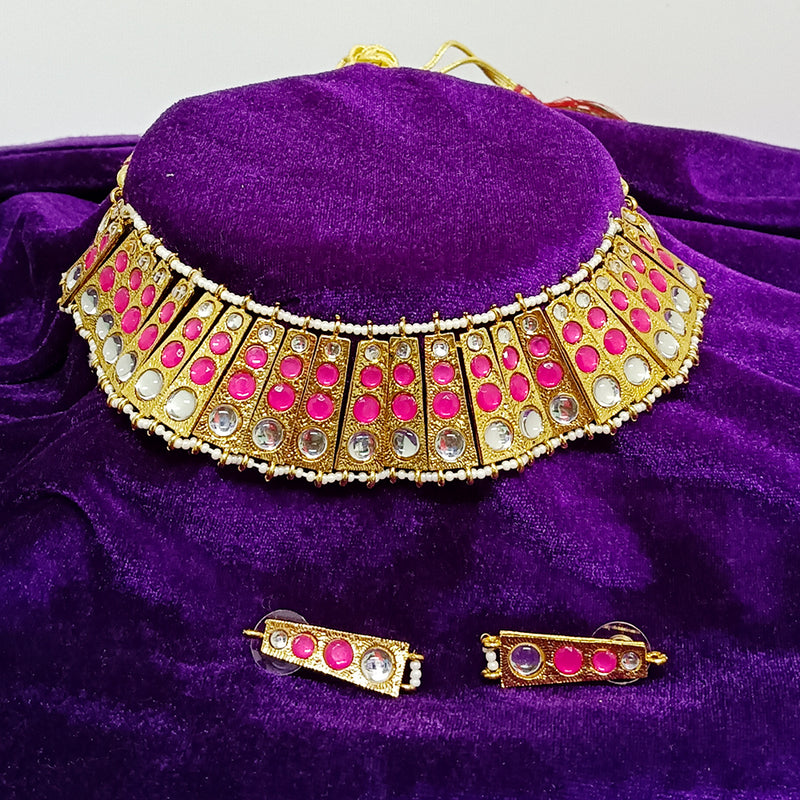 Midas Touch Gold Plated Kundan Stone Necklace Set