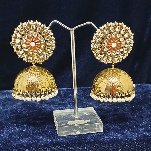 Midas Touch Meenakari And Kundan Gold Plated Jhumki Earrings