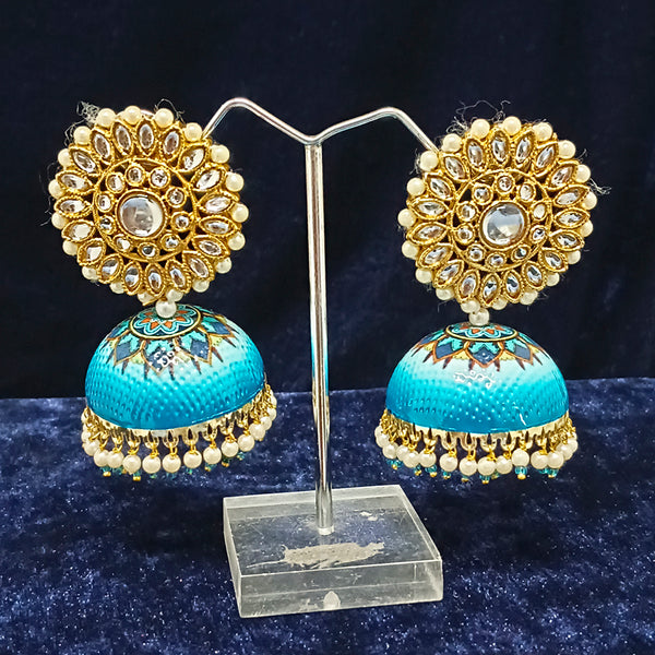 Midas Touch Gold Plated Kundan Stone Jhumki Earrings