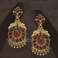Varso Kempu Antique Gold Plated with Ball Fitting Earring - 311001