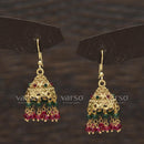 Varso Ruby and Emerald Antique Gold plated Earring - 31440