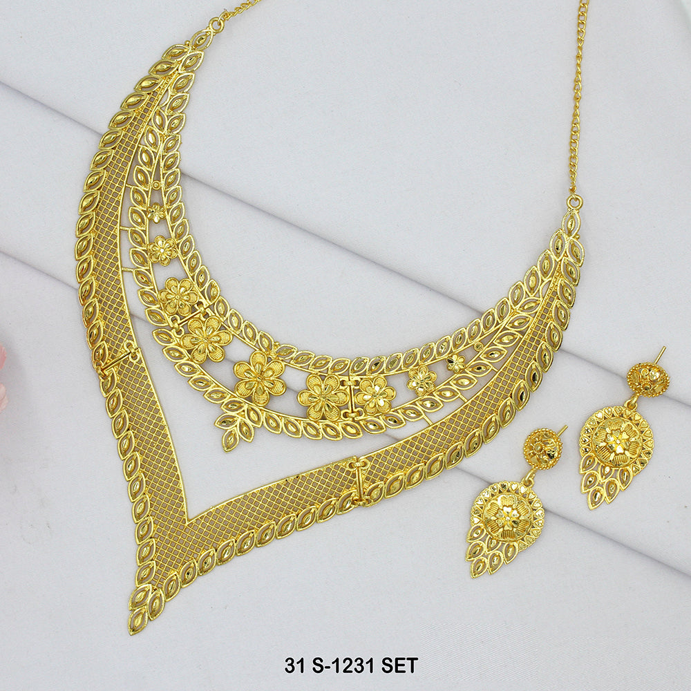 Mahavir Gold Plated Necklace Set
