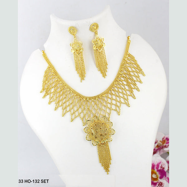 Mahavir Forming Gold Plated Necklace Set