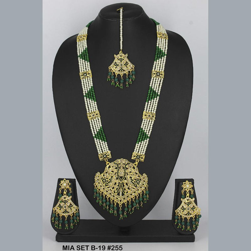 Mahavir Forming Gold Necklace Set   - 36- MIA- B-19