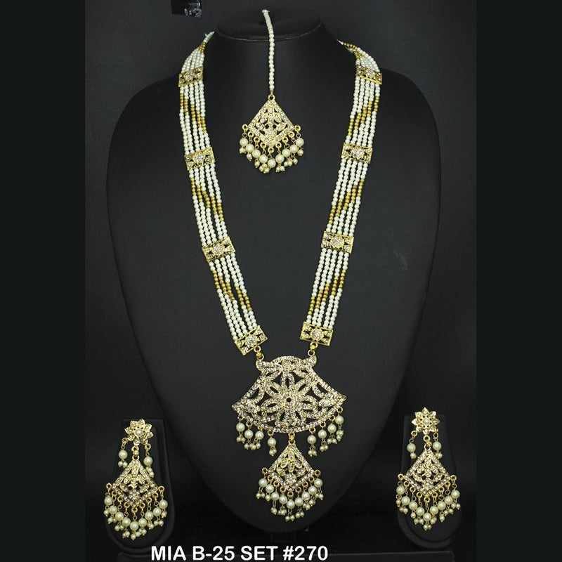 Mahavir Forming Gold Necklace Set   - 36- MIA- B-25
