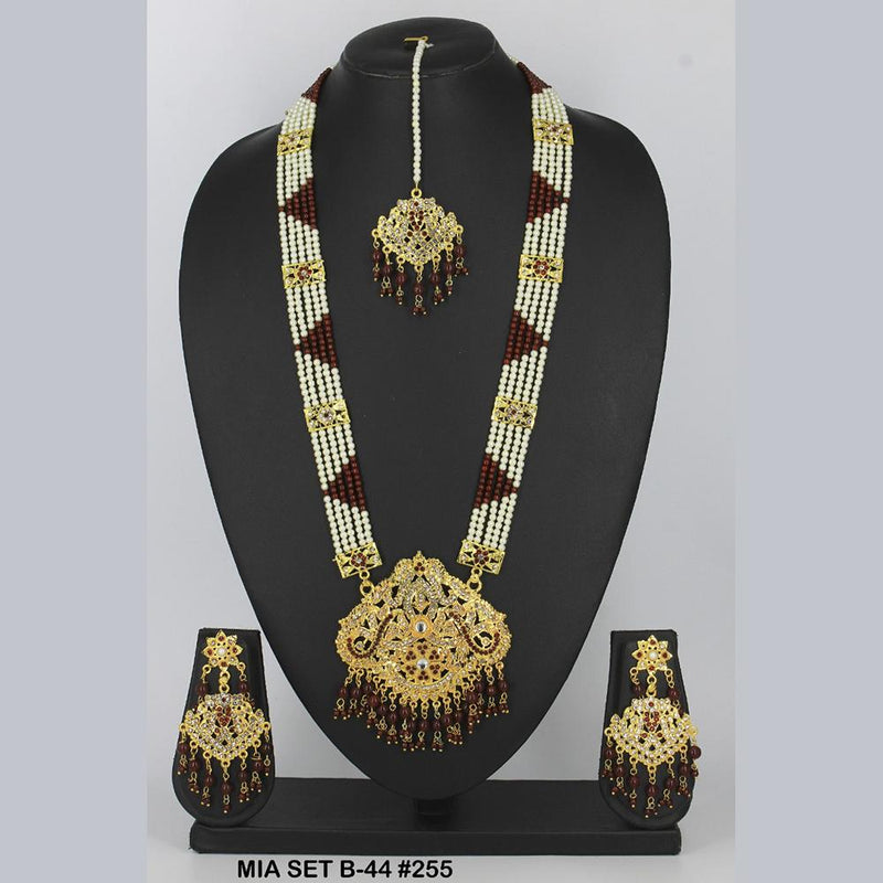 Mahavir Forming Gold Necklace Set   - 36- MIA- B-44