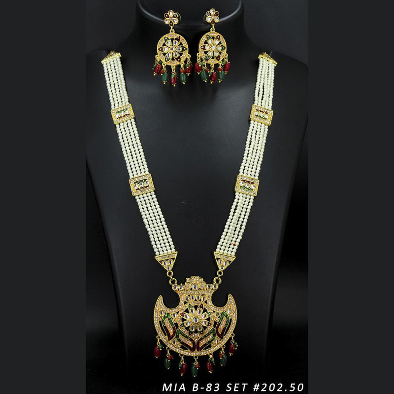 Mahavir Forming Gold Necklace Set   - 36- MIA- B-83