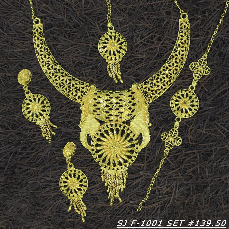 Mahavir Forming Gold Necklace Set   - 36- SJ- F-1001
