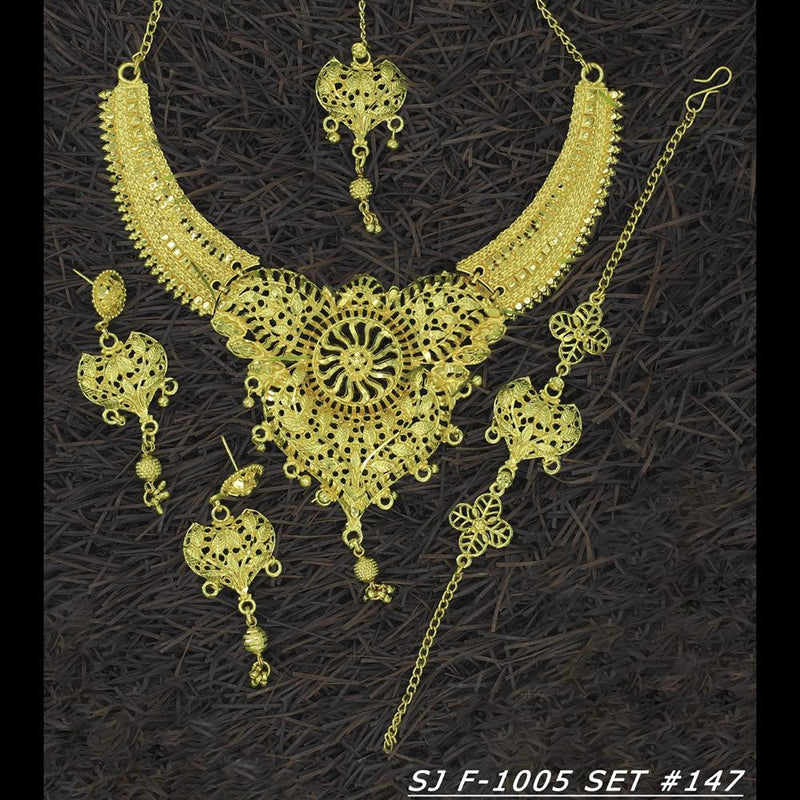 Mahavir Forming Gold Necklace Set   - 36- SJ- F-1005