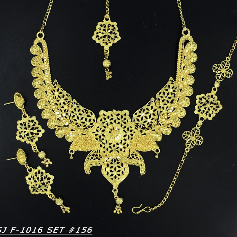 Mahavir Forming Gold Necklace Set   - 36- SJ- F-1016