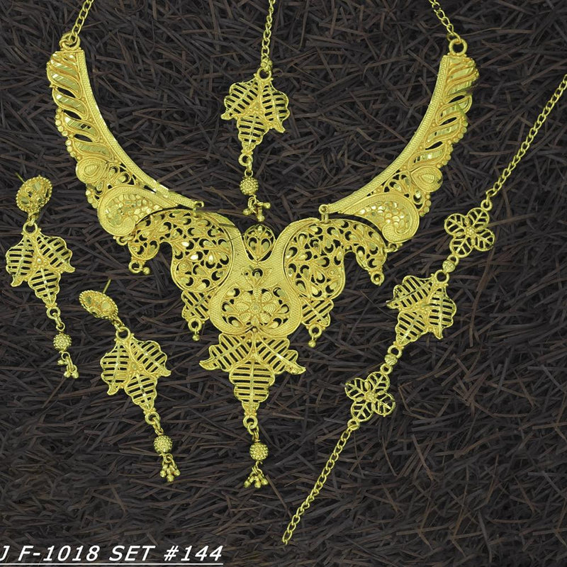 Mahavir Forming Gold Necklace Set   - 36- SJ- F-1018