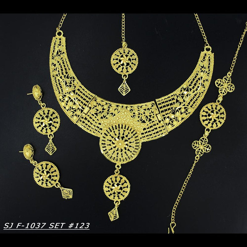 Mahavir Forming Gold Necklace Set   - 36- SJ- F-1037