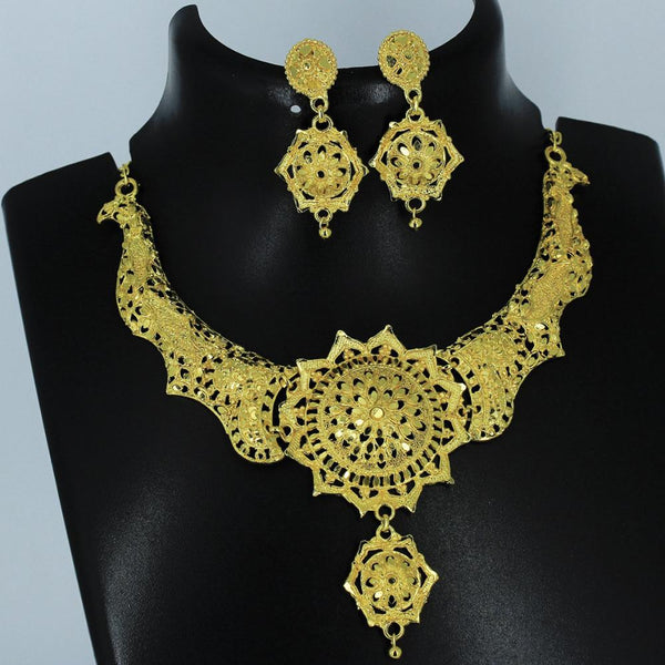 Mahavir Forming Gold Necklace Set   - 36- SJ- S-1012