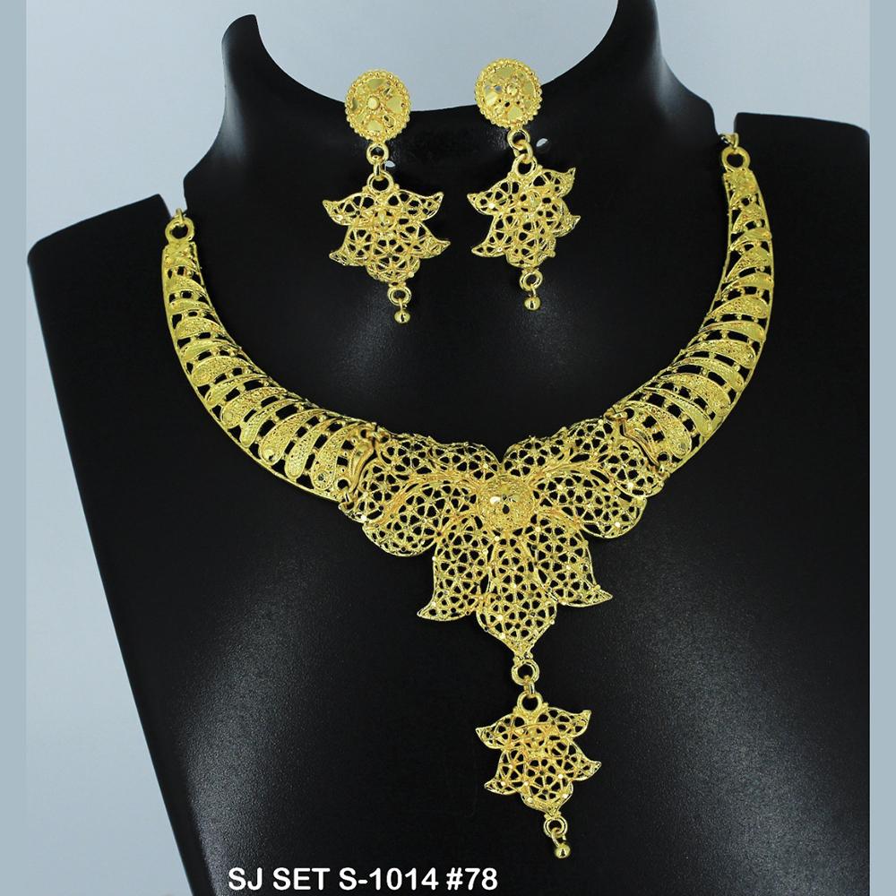 Mahavir Forming Gold Necklace Set   - 36- SJ- S-1014