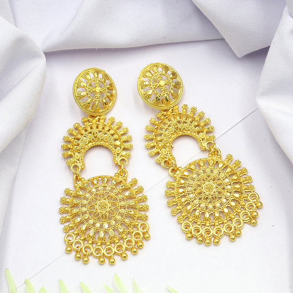 Mahavir Dye Gold Dangler Earrings