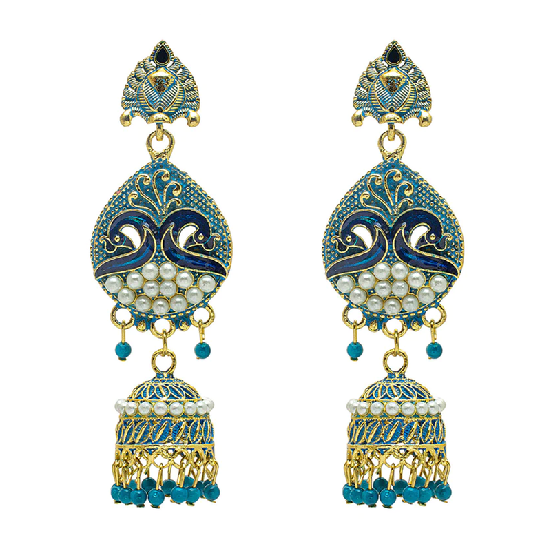 Mahavir Gold Plated Beads Jhumki Earrings