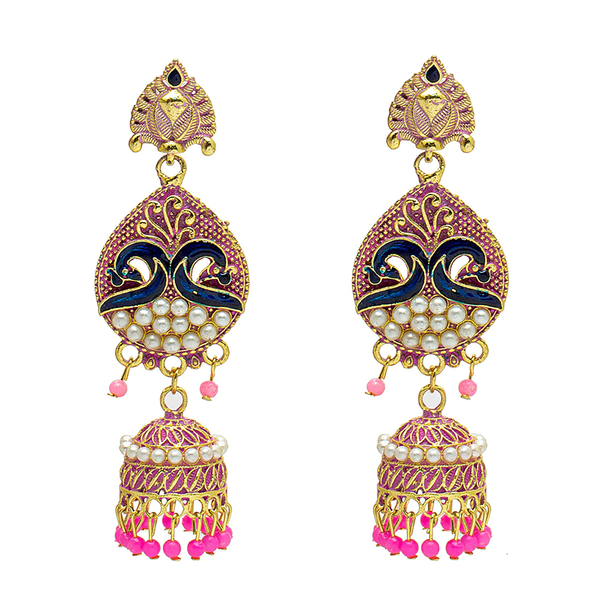 Mahavir Gold Plated Beads Jhumki Earrings