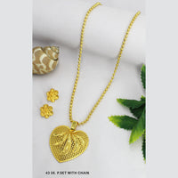 Mahavir Gold Plated Chain Pendant Set