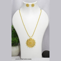 Mahavir Gold Plated Chain Pendant Set