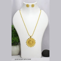 Mahavir Gold Plated Chain Pendant Set