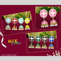 Mahavir Gold Plated Meenakari Jhumki Earrings