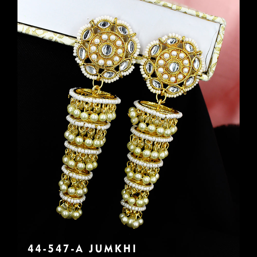 Mahavir Gold Plated Jhumki Earrings