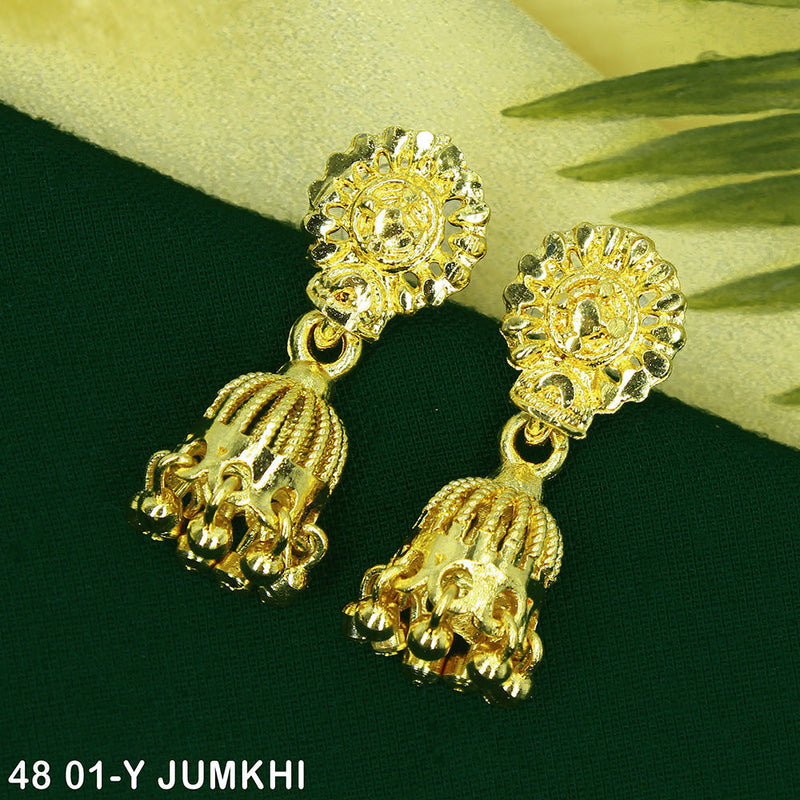 Mahavir Dye Gold Jhumki Earrings